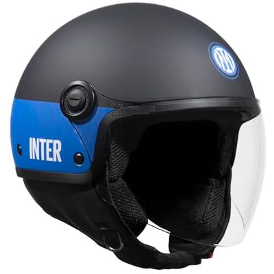 TUCANO URBANO EL'JETTIN Inter Unisex Demi-Jethelm, Motorradhelm aus Polycarbonat mit Original-Grafik Inter FC. Sommerhelm, Winterhelm, ECE 22.06, offizielles Lizenzprodukt, Schwarz, Größe S TUCANO URBANO EL'JETTIN Inter Unisex Demi-Jethelm, Motorradhelm aus Polycarbonat mit Original-Grafik Inter FC. Sommerhelm, Winterhelm, ECE 22.06, offizielles Lizenzprodukt, Schwarz, Größe S