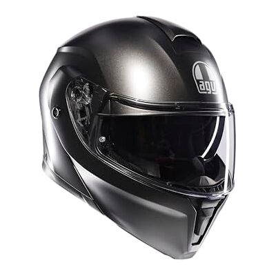 AGV Streetmodular ECE 22-06 Mono, Modularer Helm, Motorrad Klapphelm ECE 22-06 P/J in Zwei Konfigurationen zugelassen, mit Sonnenblende, Asphalt Matt Grau, L AGV Streetmodular ECE 22-06 Mono, Modularer Helm, Motorrad Klapphelm ECE 22-06 P/J in Zwei Konfigurationen zugelassen, mit Sonnenblende, Asphalt Matt Grau, L