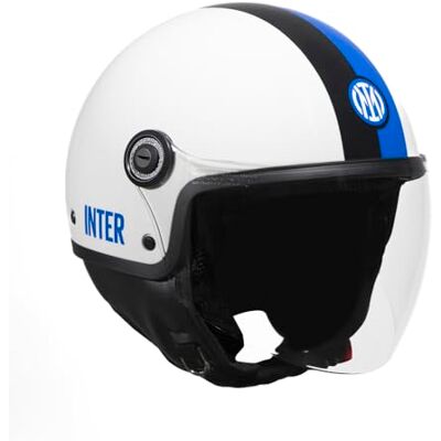 TUCANO URBANO EL'JETTIN Inter Unisex Demi-Jethelm, Motorradhelm aus Polycarbonat mit Original-Grafik Inter FC. Sommerhelm, Winterhelm, ECE 22.06, offizielles Lizenzprodukt, weiß, Größe S TUCANO URBANO EL'JETTIN Inter Unisex Demi-Jethelm, Motorradhelm aus Polycarbonat mit Original-Grafik Inter FC. Sommerhelm, Winterhelm, ECE 22.06, offizielles Lizenzprodukt, weiß, Größe S