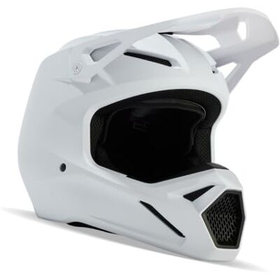 Fox V1 Solid Helmet mit MIPS-Technologie, herausnehmbares Innenfutter, Gute Belüftung, Schutz & Komfort für MX & Offroad, Matte White, Größe: M Fox V1 Solid Helmet mit MIPS-Technologie, herausnehmbares Innenfutter, Gute Belüftung, Schutz & Komfort für MX & Offroad, Matte White, Größe: M