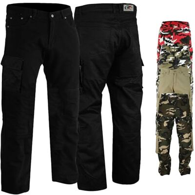German Wear Motorradhose Herren Motorradjeans mit 2xCE-Protektoren Bikerjeans Futter aus Aramid-Stoff verstärkt Cargohose rutsch- & brandfeste Jeanshose mit 6 Taschen German Wear Motorradhose Herren Motorradjeans mit 2xCE-Protektoren Bikerjeans Futter aus Aramid-Stoff verstärkt Cargohose rutsch- & brandfeste Jeanshose mit 6 Taschen