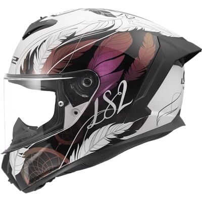 LS2 , Integraler Motorradhelm RAPID III BOHO White Black Pink, M LS2 , Integraler Motorradhelm RAPID III BOHO White Black Pink, M