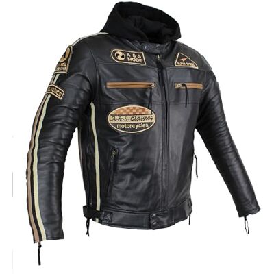 Alpha Herren Motorradjacke Lederjacke Biker Jacke mit Protektoren Leder Jacke mit Kapuze Leather Jacket Fashion Jacket Custom Alpha Herren Motorradjacke Lederjacke Biker Jacke mit Protektoren Leder Jacke mit Kapuze Leather Jacket Fashion Jacket Custom