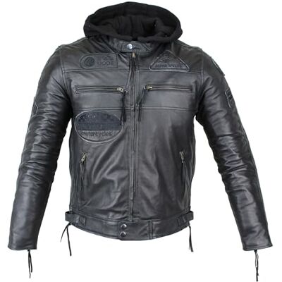 Alpha Herren Motorradjacke Lederjacke Biker Jacke mit Protektoren Leder Jacke mit Kapuze Leather Jacket Fashion Jacket Custom Alpha Herren Motorradjacke Lederjacke Biker Jacke mit Protektoren Leder Jacke mit Kapuze Leather Jacket Fashion Jacket Custom