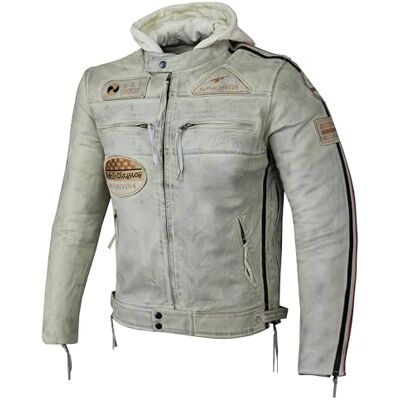 Alpha Herren Motorradjacke Lederjacke Biker Jacke mit Protektoren Leder Jacke mit Kapuze Leather Jacket Fashion Jacket Custom Alpha Herren Motorradjacke Lederjacke Biker Jacke mit Protektoren Leder Jacke mit Kapuze Leather Jacket Fashion Jacket Custom