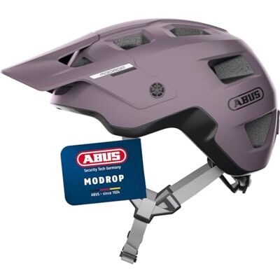 Abus MTB-Helm MoDrop, Lila, L In-Mold-Verfahren, Verstellsystem, Goggle-Halterung, Zopf-Öffnung Abus MTB-Helm MoDrop, Lila, L In-Mold-Verfahren, Verstellsystem, Goggle-Halterung, Zopf-Öffnung