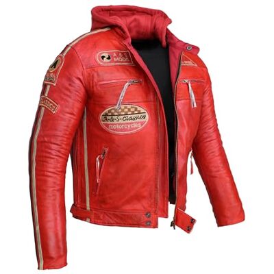 Alpha Herren Motorradjacke Lederjacke Biker Jacke mit Protektoren Leder Jacke mit Kapuze Leather Jacket Fashion Jacket Custom Alpha Herren Motorradjacke Lederjacke Biker Jacke mit Protektoren Leder Jacke mit Kapuze Leather Jacket Fashion Jacket Custom