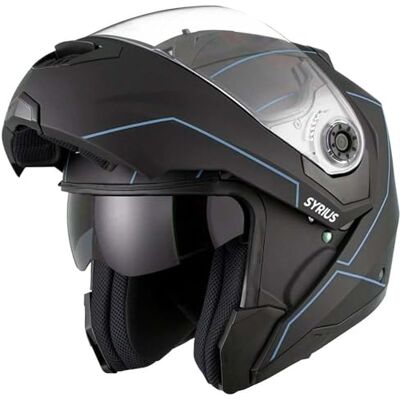 EOLE Klapphelm SYRIUS Schwarz & Blau – ECE R 22.06 zugelassen – Größe L (59-60cm) – ABS-Schale EOLE Klapphelm SYRIUS Schwarz & Blau – ECE R 22.06 zugelassen – Größe L (59-60cm) – ABS-Schale