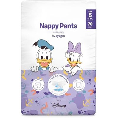 Amazon Disney-Windelhosen, Größe 5 (12–17 kg), 70 Stück, weiß (früher von der Marke Mama Bear, dasselbe Produkt) Amazon Disney-Windelhosen, Größe 5 (12–17 kg), 70 Stück, weiß (früher von der Marke Mama Bear, dasselbe Produkt)