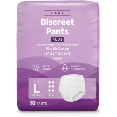 Healthcare Damen Pants Plus Large – 40 Stück (4 Packungen à 10 Stück), Weiß (Zuvor eine Marke von Amazon Basic Care, gleiches Produkt) Verpackung kann abweichen Healthcare Damen Pants Plus Large – 40 Stück (4 Packungen à 10 Stück), Weiß (Zuvor eine Marke von Amazon Basic Care, gleiches Produkt) Verpackung kann abweichen