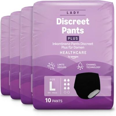 Amazon Lady Pants Plus Large – 40 Pants (4 Packungen à 10 Stück), Schwarz Amazon Lady Pants Plus Large – 40 Pants (4 Packungen à 10 Stück), Schwarz