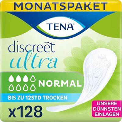 TENA Lady Discreet Mini Plus, monthly package (8 packs of 16 inserts each) TENA Lady Discreet Mini Plus, monthly package (8 packs of 16 inserts each)