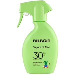 Bilboa Sonnen-Aloe Trigger Geschmack SPF 30, mit Aloe Vera, Musik für empfindliche Haut, wasserfest, dermatologisch getestet, 250 ml Bilboa Sonnen-Aloe Trigger Geschmack SPF 30, mit Aloe Vera, Musik für empfindliche Haut, wasserfest, dermatologisch getestet, 250 ml