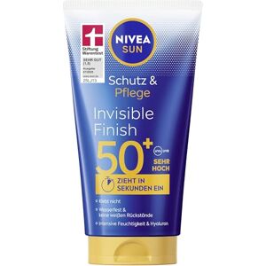 Beiersdorf NIVEA SUN Schutz & Pflege Invisible Finish LSF 50+, wasserfester Sonnenschutz mit Hyaluron, schnell einziehende Sonnencreme für intensive Feuchtigkeit ohne weiße Rückstände (150 ml) Beiersdorf NIVEA SUN Schutz & Pflege Invisible Finish LSF 50+, wasserfester Sonnenschutz mit Hyaluron, schnell einziehende Sonnencreme für intensive Feuchtigkeit ohne weiße Rückstände (150 ml)