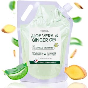 OmBiance Naturae Aloe Vera & Ingwer Gel – Feuchtigkeitsspendend, Straffend & Erfrischend – Mit Frischblatt-Aloe aus biologischem Anbau in Spanien – Für Gesicht, Körper & Haare – After-Sun, Beine, Rasur (5000 ml) OmBiance Naturae Aloe Vera & Ingwer Gel – Feuchtigkeitsspendend, Straffend & Erfrischend – Mit Frischblatt-Aloe aus biologischem Anbau in Spanien – Für Gesicht, Körper & Haare – After-Sun, Beine, Rasur (5000 ml)