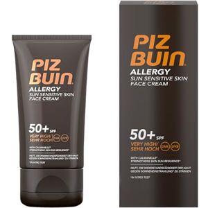 Piz Buin ® Allergy Gesichtscreme LSF 50+ – Wasserfeste Sonnencreme für empfindliche Haut und Allergiker, hoher UVA- und UVB-Schutz, dermatologisch getestet, 50ml Piz Buin ® Allergy Gesichtscreme LSF 50+ – Wasserfeste Sonnencreme für empfindliche Haut und Allergiker, hoher UVA- und UVB-Schutz, dermatologisch getestet, 50ml