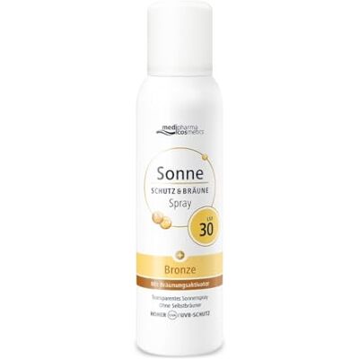Medipharma Cosmetics Sonne Schutz & Bräune Bronze Aerosol-Spray LSF 30 mit Bräunungsaktivator transparent & wasserfest ultraleichter Sprühnebel 150 ml Medipharma Cosmetics Sonne Schutz & Bräune Bronze Aerosol-Spray LSF 30 mit Bräunungsaktivator transparent & wasserfest ultraleichter Sprühnebel 150 ml