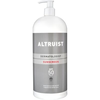 Altruist Dermatologist Sonnenschutz LSF 50, 5-Sterne Ultra UVA PPD 39, vegan, parfümfrei, wasserfest, für empfindliche Haut, 1-Liter-Flasche Altruist Dermatologist Sonnenschutz LSF 50, 5-Sterne Ultra UVA PPD 39, vegan, parfümfrei, wasserfest, für empfindliche Haut, 1-Liter-Flasche