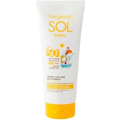 Bottega Verde SOL Bimbo Körpercreme sanddicht, wasserabweisend parfümfrei sehr hoher Schutz SPF50+ (200 ml) wasserbeständig speziell für die Haut von Kindern Bottega Verde SOL Bimbo Körpercreme sanddicht, wasserabweisend parfümfrei sehr hoher Schutz SPF50+ (200 ml) wasserbeständig speziell für die Haut von Kindern