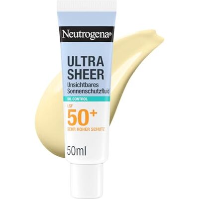 Neutrogena Ultra Sheer Oil Control Sonnenschutzfluid LSF50+ , 50 ml Unsichtbarer Sonnenschutz, sehr hohem UVA/UVB-Schutz, 12h Anti-Glanz-Effekt, nicht fettend, wasserfest, für empfindliche Haut Neutrogena Ultra Sheer Oil Control Sonnenschutzfluid LSF50+ , 50 ml Unsichtbarer Sonnenschutz, sehr hohem UVA/UVB-Schutz, 12h Anti-Glanz-Effekt, nicht fettend, wasserfest, für empfindliche Haut