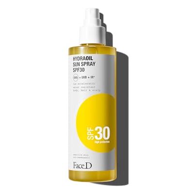 FaceD Face D Hydraoil Sun Spray SPF 30, 200 ml, Zweiphasen-Sonnenschutz für Körper und Haar, Bräunungsaktivator FaceD Face D Hydraoil Sun Spray SPF 30, 200 ml, Zweiphasen-Sonnenschutz für Körper und Haar, Bräunungsaktivator
