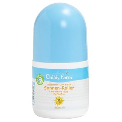 Childs Farm Sonnenroller für Kinder und Babys, sehr hoher Schutz mit LSF 50+, wasserfest, UVA- und UVB-Schutz, 50 ml Für trockene, empfindliche oder auch zu Ekzemen neigende Haut geeignet Childs Farm Sonnenroller für Kinder und Babys, sehr hoher Schutz mit LSF 50+, wasserfest, UVA- und UVB-Schutz, 50 ml Für trockene, empfindliche oder auch zu Ekzemen neigende Haut geeignet
