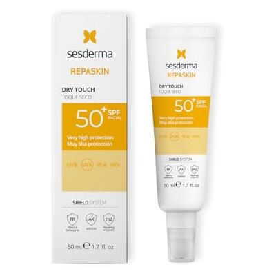SESDERMA Repaskin SPF 50+ Dry Touch 50ml Mattierende Sonnencreme für Gesicht & Körper, UVA/UVB Schutz, Physikalische & Chemische Filter, Schnell Einziehend, Anti-Photoaging SESDERMA Repaskin SPF 50+ Dry Touch 50ml Mattierende Sonnencreme für Gesicht & Körper, UVA/UVB Schutz, Physikalische & Chemische Filter, Schnell Einziehend, Anti-Photoaging