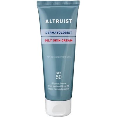 Altruist Dermatologist Creme für fettige Haut LSF 50, Feuchtigkeitscreme für fettige und zu Akne neigende Haut, Vitamin E, parfümfrei, nicht fettend, 50 ml Altruist Dermatologist Creme für fettige Haut LSF 50, Feuchtigkeitscreme für fettige und zu Akne neigende Haut, Vitamin E, parfümfrei, nicht fettend, 50 ml