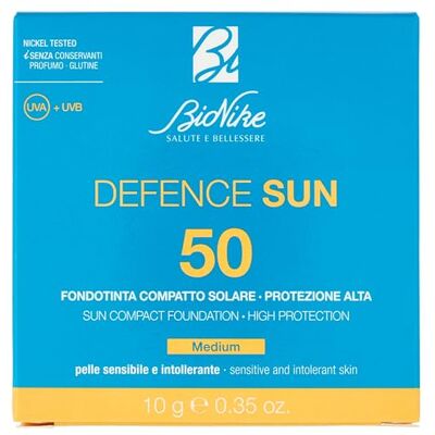 BioNike DEFENCE SUN 50 Kompakt Foundation Sonnenschutz, Nr. 02 Medium, Hoher Schutzfaktor, 10 g BioNike DEFENCE SUN 50 Kompakt Foundation Sonnenschutz, Nr. 02 Medium, Hoher Schutzfaktor, 10 g