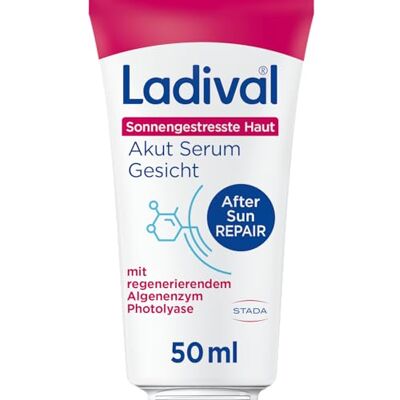 Ladival Akut Serum After Sun Repair für sonnengestresste Haut, Gesicht 50ml After Sun für Kinder & Erwachsene, Mit Panthenol & Vitamin E, Photolyase regeneriert UV-Schäden, Kühlt & beruhigt Ladival Akut Serum After Sun Repair für sonnengestresste Haut, Gesicht 50ml After Sun für Kinder & Erwachsene, Mit Panthenol & Vitamin E, Photolyase regeneriert UV-Schäden, Kühlt & beruhigt