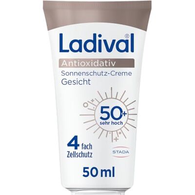 Ladival Antioxidativ Sonnencreme Gesicht LSF 50, Mit Vitamin C & E, 50ml Ladival Antioxidativ Sonnencreme Gesicht LSF 50, Mit Vitamin C & E, 50ml