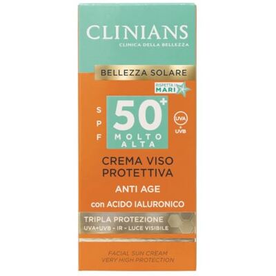 CLINIANS Anti-Age Gesichts-Sonnencreme SPF50+ mit Multifunktionalem Anti-Age Peptid und Vitamin E, 50ml CLINIANS Anti-Age Gesichts-Sonnencreme SPF50+ mit Multifunktionalem Anti-Age Peptid und Vitamin E, 50ml