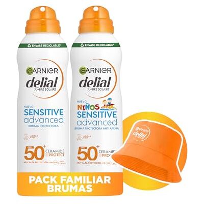 Garnier Delial Limited Edition Sprühpackung mit Geschenk: Sonnennebel für Erwachsene, sehr hoher Schutz LSF 50+, 150 ml + Sonnennebel für Kinder, sehr hoher Schutz LSF 50+, 150 ml + Bonusmütze Garnier Delial Limited Edition Sprühpackung mit Geschenk: Sonnennebel für Erwachsene, sehr hoher Schutz LSF 50+, 150 ml + Sonnennebel für Kinder, sehr hoher Schutz LSF 50+, 150 ml + Bonusmütze