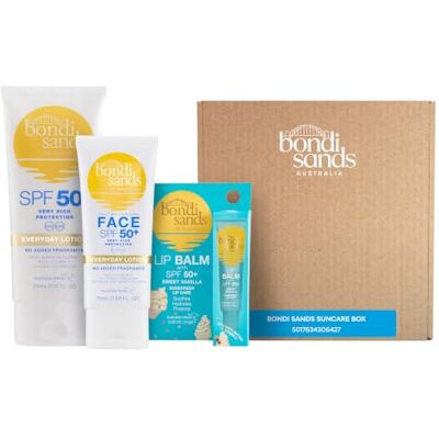 Bondi Sands SPF 50+ Sonnenpflege Set – Face, Body & Lip Balm Sonnenschutz-Set, LSF 50+, für Gesicht, Körper und Lippen, UVA-/UVB-Schutz für unterwegs Bondi Sands SPF 50+ Sonnenpflege Set – Face, Body & Lip Balm Sonnenschutz-Set, LSF 50+, für Gesicht, Körper und Lippen, UVA-/UVB-Schutz für unterwegs