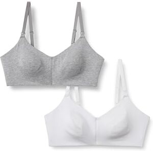 Amazon Damen Cotton blend Jersey Support Nursing Bra, 2er-Pack, Grau Meliert/Weiß, 70E Amazon Damen Cotton blend Jersey Support Nursing Bra, 2er-Pack, Grau Meliert/Weiß, 70E