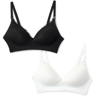 Amazon Damen Still-BH aus Mikrofaser mit Peach-Effekt, 2er-Pack, Schwarz/Weiß, 75D Amazon Damen Still-BH aus Mikrofaser mit Peach-Effekt, 2er-Pack, Schwarz/Weiß, 75D