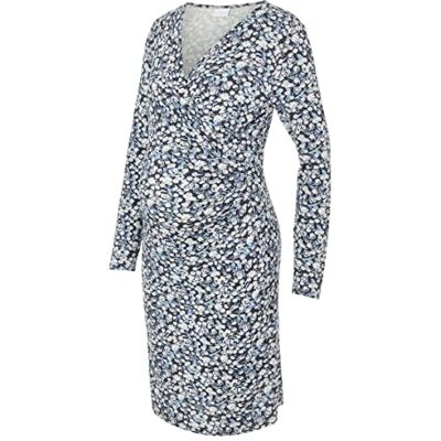 MAMALICIOUS Damen Mlcalla L/S Jersey Abk Dress 2f, Dark Navy/Aop:flowers, M MAMALICIOUS Damen Mlcalla L/S Jersey Abk Dress 2f, Dark Navy/Aop:flowers, M