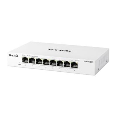 Tenda 2.5 Gbit Switch 8-Port Unmanaged LAN Switch Ethernet Hub Weiß, Metall Plug & Play Netzwerk Switch, 2.5-Gigabit Switch Für 2.5G NAS/Server/Gaming-PC/WiFi7 AP, Wandmontage, Lüfterlos (TEM2008D) Tenda 2.5 Gbit Switch 8-Port Unmanaged LAN Switch Ethernet Hub Weiß, Metall Plug & Play Netzwerk Switch, 2.5-Gigabit Switch Für 2.5G NAS/Server/Gaming-PC/WiFi7 AP, Wandmontage, Lüfterlos (TEM2008D)