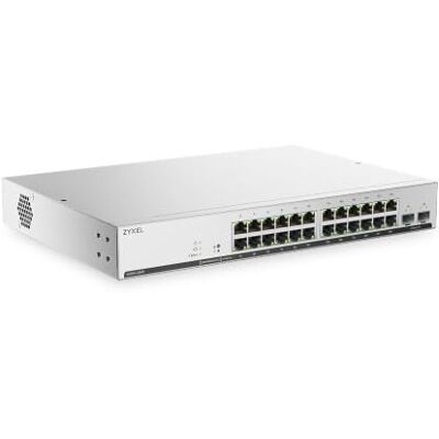 Zyxel PoE Switch 24 Port Smart Managed Gigabit Netzwerk GS1915-26HPv2 24x GbE PoE+ mit 180W Budget + 2x GbE SFP Uplink Ports, Smart Fan, NebulaFlex, VLAN, QoS, Rackmontage Kit Enthalten Zyxel PoE Switch 24 Port Smart Managed Gigabit Netzwerk GS1915-26HPv2 24x GbE PoE+ mit 180W Budget + 2x GbE SFP Uplink Ports, Smart Fan, NebulaFlex, VLAN, QoS, Rackmontage Kit Enthalten
