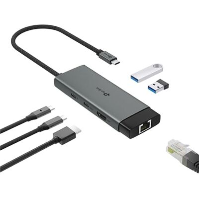 TP-Link UH6120C USB C Hub PD100W, 4K 60Hz HDMI, 1× USB C 5Gbps, 2× USB A 5Gbps, Gigabit Ethernet, kompatibel mit MacOS, Windows, Linux, iPad OS, iOS, Android, ChromeOS, Nintendo TP-Link UH6120C USB C Hub PD100W, 4K 60Hz HDMI, 1× USB C 5Gbps, 2× USB A 5Gbps, Gigabit Ethernet, kompatibel mit MacOS, Windows, Linux, iPad OS, iOS, Android, ChromeOS, Nintendo