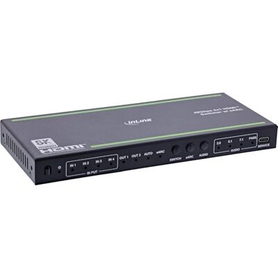 InLine HDMI Switch 4-Fach mit Audioauskopplung, HDMI 2.1, eARC, 8K@60Hz, 4K@120Hz, SPDIF, Klinke, IR Fernbedienung, CEC, EDID, 57885A InLine HDMI Switch 4-Fach mit Audioauskopplung, HDMI 2.1, eARC, 8K@60Hz, 4K@120Hz, SPDIF, Klinke, IR Fernbedienung, CEC, EDID, 57885A