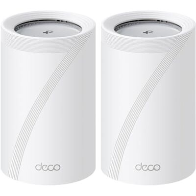 TP-Link Deco BE65 Pro Wi-Fi 7 Mesh WLAN Set(2er-Pack), Tri-Band BE9300 Router & Repeater, 2 × 5G-Port + 1 × 2,5G-Port pro Einheit, USB 3.0, MLO, WPA3, empfohlen für Haushalte mit 3–4 Schlafzimmern TP-Link Deco BE65 Pro Wi-Fi 7 Mesh WLAN Set(2er-Pack), Tri-Band BE9300 Router & Repeater, 2 × 5G-Port + 1 × 2,5G-Port pro Einheit, USB 3.0, MLO, WPA3, empfohlen für Haushalte mit 3–4 Schlafzimmern