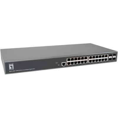 LevelOne GTL-2885 Turing 28-Port L3 Lite Managed Gigabit Switch, 24 × 1G RJ45, 4 × 1G/10G SFP+ Uplinks LevelOne GTL-2885 Turing 28-Port L3 Lite Managed Gigabit Switch, 24 × 1G RJ45, 4 × 1G/10G SFP+ Uplinks