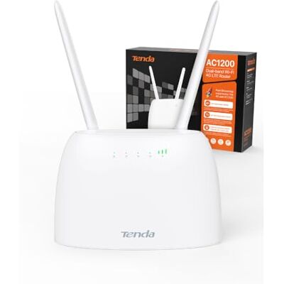Tenda 4G07 4G SIM Router, LTE CAT4 WLAN AC1200 bis 150 Mbit/s, Dualband 2 abnehmbare Antennen, bis 64 Geräte, 2.4+5Ghz, 2 LAN/WAN-Port, FDD/TDD, Plug & Play online in 1 Minute, sofort einsatzbereit Tenda 4G07 4G SIM Router, LTE CAT4 WLAN AC1200 bis 150 Mbit/s, Dualband 2 abnehmbare Antennen, bis 64 Geräte, 2.4+5Ghz, 2 LAN/WAN-Port, FDD/TDD, Plug & Play online in 1 Minute, sofort einsatzbereit
