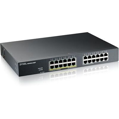 Zyxel Netzwerk PoE Switch 24 Port Smart Managed Gigabit LAN Splitter 12x GbE RJ-45 + 12x PoE+ mit 130W Budget Smart Fan Hybrid Cloud Modus Rack Montage, Kit im Lieferumfang GS1915-24EP Zyxel Netzwerk PoE Switch 24 Port Smart Managed Gigabit LAN Splitter 12x GbE RJ-45 + 12x PoE+ mit 130W Budget Smart Fan Hybrid Cloud Modus Rack Montage, Kit im Lieferumfang GS1915-24EP