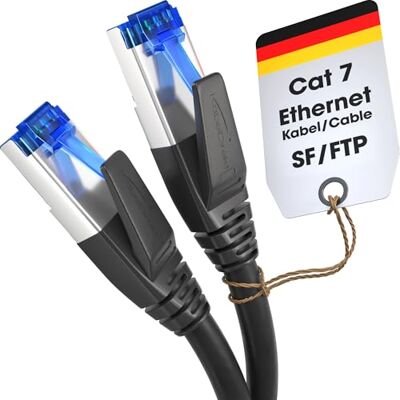 KabelDirekt – Cat-7-Netzwerkkabel – 3m – 10 Gigabit, RJ45, Schwarz Cat-7-LAN-/Patchkabel bis 10Gbit/s – für Highspeed-Netzwerke, PC, Router, Switch & Modem, RJ45 KabelDirekt – Cat-7-Netzwerkkabel – 3m – 10 Gigabit, RJ45, Schwarz Cat-7-LAN-/Patchkabel bis 10Gbit/s – für Highspeed-Netzwerke, PC, Router, Switch & Modem, RJ45