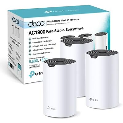 TP-Link Deco S1900 Mesh WLAN Set (3er Pack), AC1900 Dual Band Router & Repeater, 3X Gigabit Ports für Jede Einheit, empfohlen für Häuser mit 3-5 Schlafzimmern, Umfassender Jugendschutz TP-Link Deco S1900 Mesh WLAN Set (3er Pack), AC1900 Dual Band Router & Repeater, 3X Gigabit Ports für Jede Einheit, empfohlen für Häuser mit 3-5 Schlafzimmern, Umfassender Jugendschutz