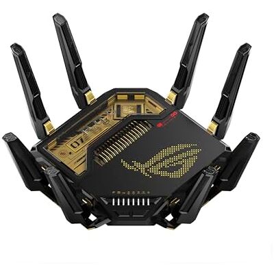 Asus ROG Rapture GT-BE98 20th Anniversary Edition Quad-Band WiFi 7 AiMesh Extendable Gaming Router (25Gbps, 320MHz, 4K-QAM, Dual 10G Ports,Quad 2.5G Ports,AiProtection,VPNs,4G LTE/5G Mobile Tethering) Asus ROG Rapture GT-BE98 20th Anniversary Edition Quad-Band WiFi 7 AiMesh Extendable Gaming Router (25Gbps, 320MHz, 4K-QAM, Dual 10G Ports,Quad 2.5G Ports,AiProtection,VPNs,4G LTE/5G Mobile Tethering)
