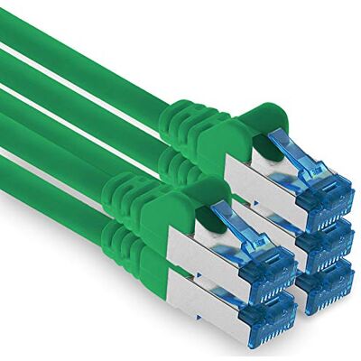 1aTTack.de Patchkabel – 5X 7,5m Ethernet, Netzwerk, Lan Kabel CAT6a (für Gigabit Netzwerke, Router, Switch, Modems mit RJ45 Eingang – grün) 1aTTack.de Patchkabel – 5X 7,5m Ethernet, Netzwerk, Lan Kabel CAT6a (für Gigabit Netzwerke, Router, Switch, Modems mit RJ45 Eingang – grün)