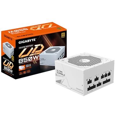 Gigabyte GP-UD850GM PG5W PCIE 5 ATX 3.0 Vollmodulares Gaming-Netzteil – 80 Plus Gold Zertifiziert 850 W – japanische Kondensatoren – ATX-Netzteil (weiß) Gigabyte GP-UD850GM PG5W PCIE 5 ATX 3.0 Vollmodulares Gaming-Netzteil – 80 Plus Gold Zertifiziert 850 W – japanische Kondensatoren – ATX-Netzteil (weiß)